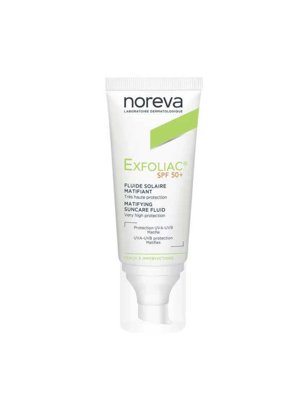 NOREVA EXFOLIAC FLUIDE SOLAIRE MATIFIANT SPF50+, 40ML