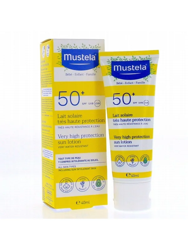 MUSTELA - LAIT SOLAIRE TRES HAUTE PROTECTION SPF 50+ 40ML