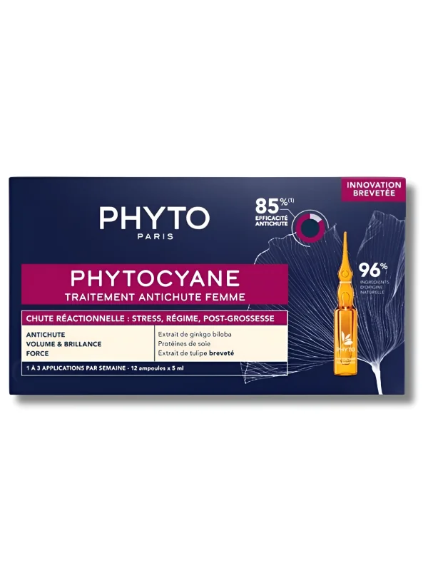 PHYTO PHYTOCYANE - TRAITEMENT ANTI CHUTE REACTIONNELLE FEMME 12*5ML