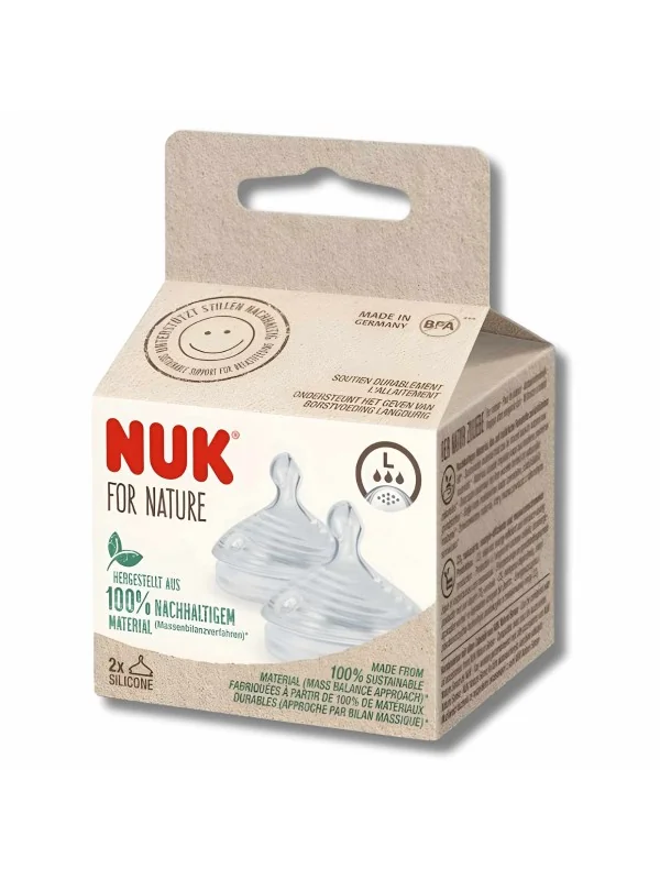 NUK FOR NATURE - LOT DE 2 TETINES EN SILICONE TAILLE S