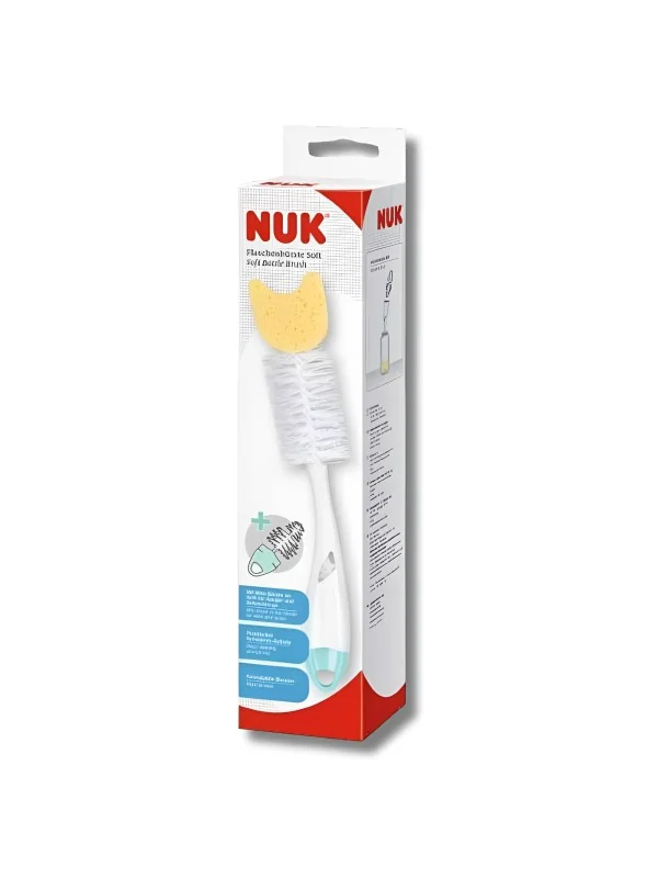 NUK - GOUPILLON 2 EN 1 AVEC EMBOUT ÉPONGE