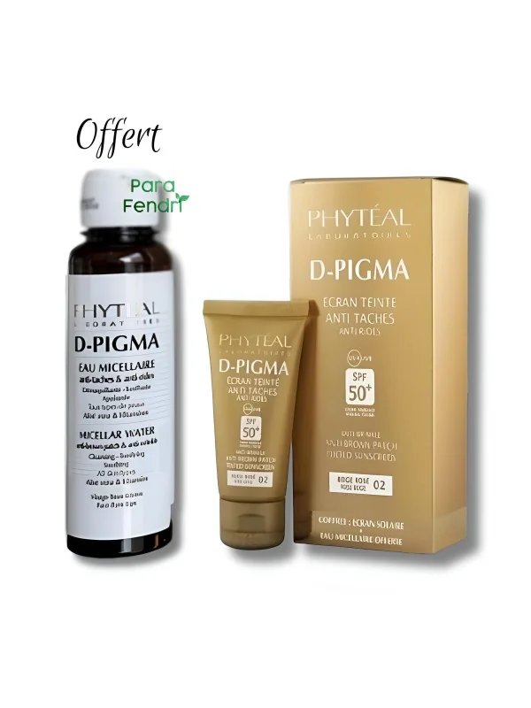 PHYTEAL DPIGMA - ECRAN TEINTE BEIGE ROSE SPF50 + EAU MICELLAIRE 150ML (OFFERTE)