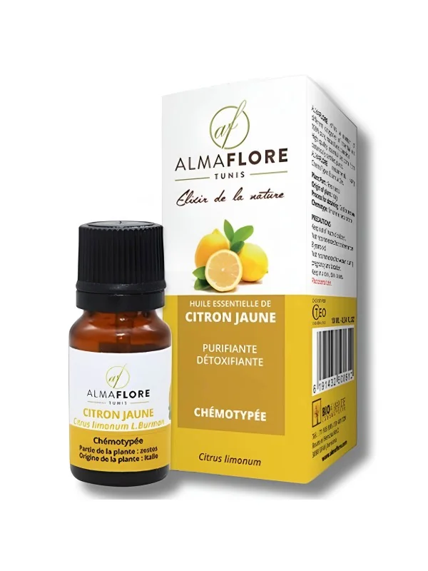 ALMAFLORE - HUILE ESSENTIELLE DE CITRON JAUNE BIO 10ML