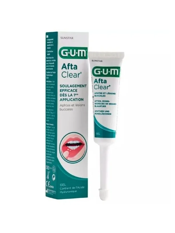 GUM AFTACLEAR Gel Buccal 10ml - Aphtes et Lésions Buccales - Soulagement Efficace Dès la 1ère Application