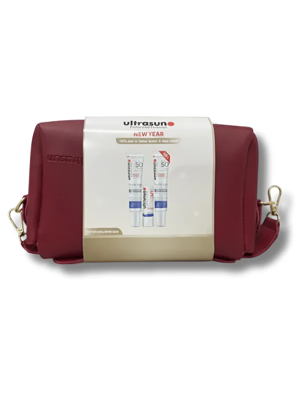 ULTRASUN - SAC NEW YEAR : Lot de 2 PHOTO AGE SPF50 + STICK LÈVRES SPF50 + TROUSSE OFFERTE