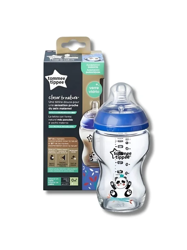 TOMMEE TIPPEE - CLOSER TO NATURE BIBERON BLEU EN VERRE 0M+ 250ML
