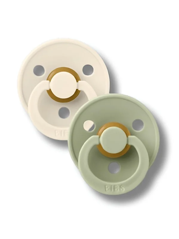 BIBS - LOT DE 2 SUCETTES PACIFIER IVORY SAGE 3EME AGE