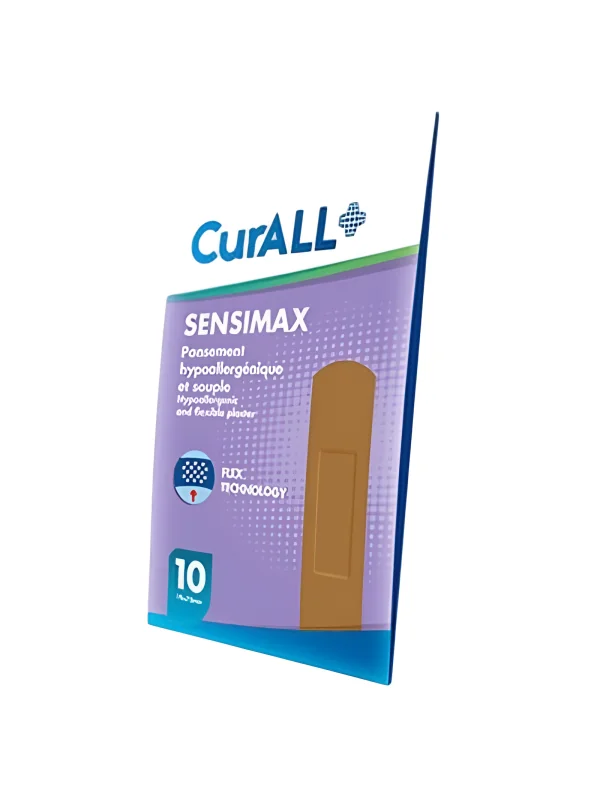 CURALL SENSIMAX STRIPS - PANSEMENT HYPOALLERGÉNIQUE 10 PIECES 19X72MM