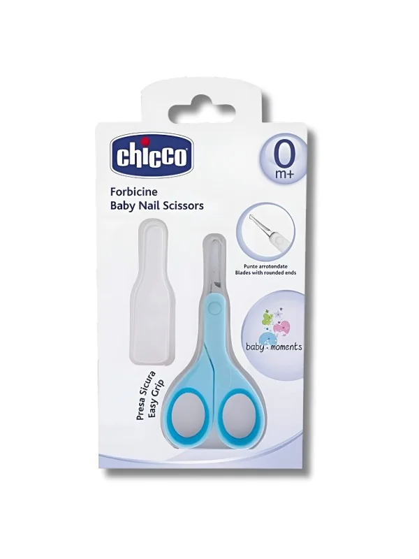 CHICCO - CISEAUX LIGHT BLEU AVEC ETUI PROTECTEUR