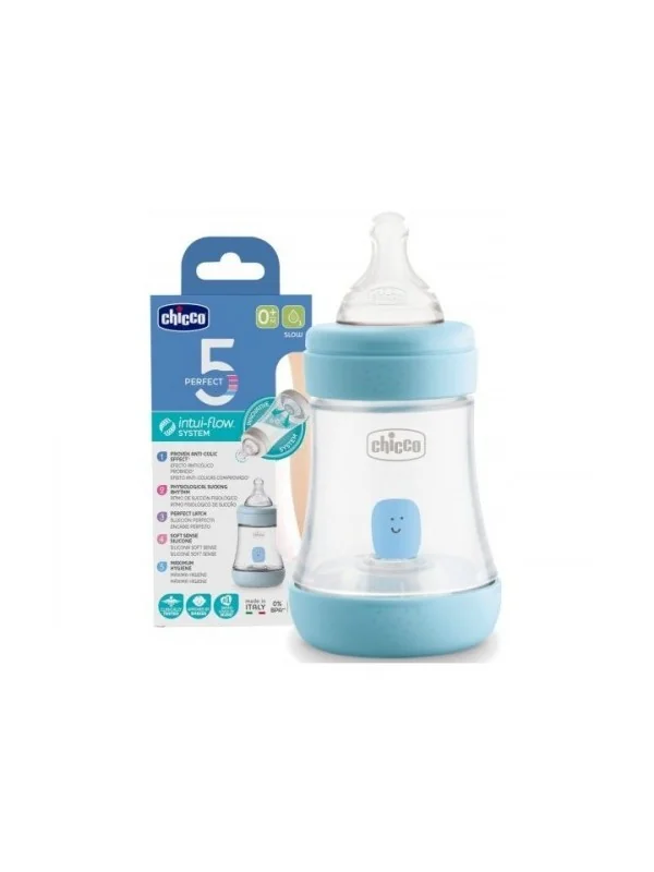 Chicco Biberon Perfect 5 Bleu 150ml Bleu