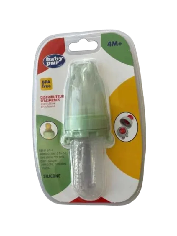 BABY PUR - DISTRIBUTEUR D'ALIMENTS AVEC CUILLERE EN SILICONE 4M+
