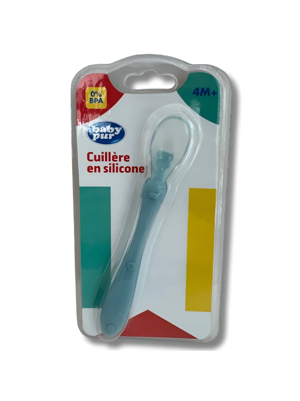 BABY PUR - CUILLERE EN SILICONE VERT +4MOIS